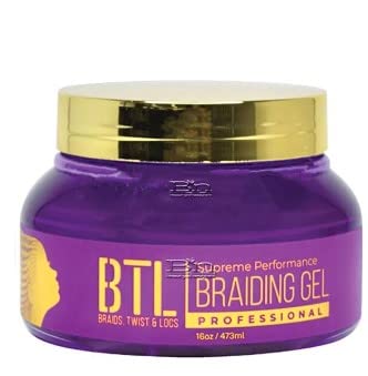 BTL Professional Braiding Gel Supreme Performance - High Hold Non-Flaking Gel for Braids, Twists, and Locs

