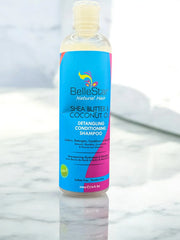 a bottle of shampoo sitting on top of a counter