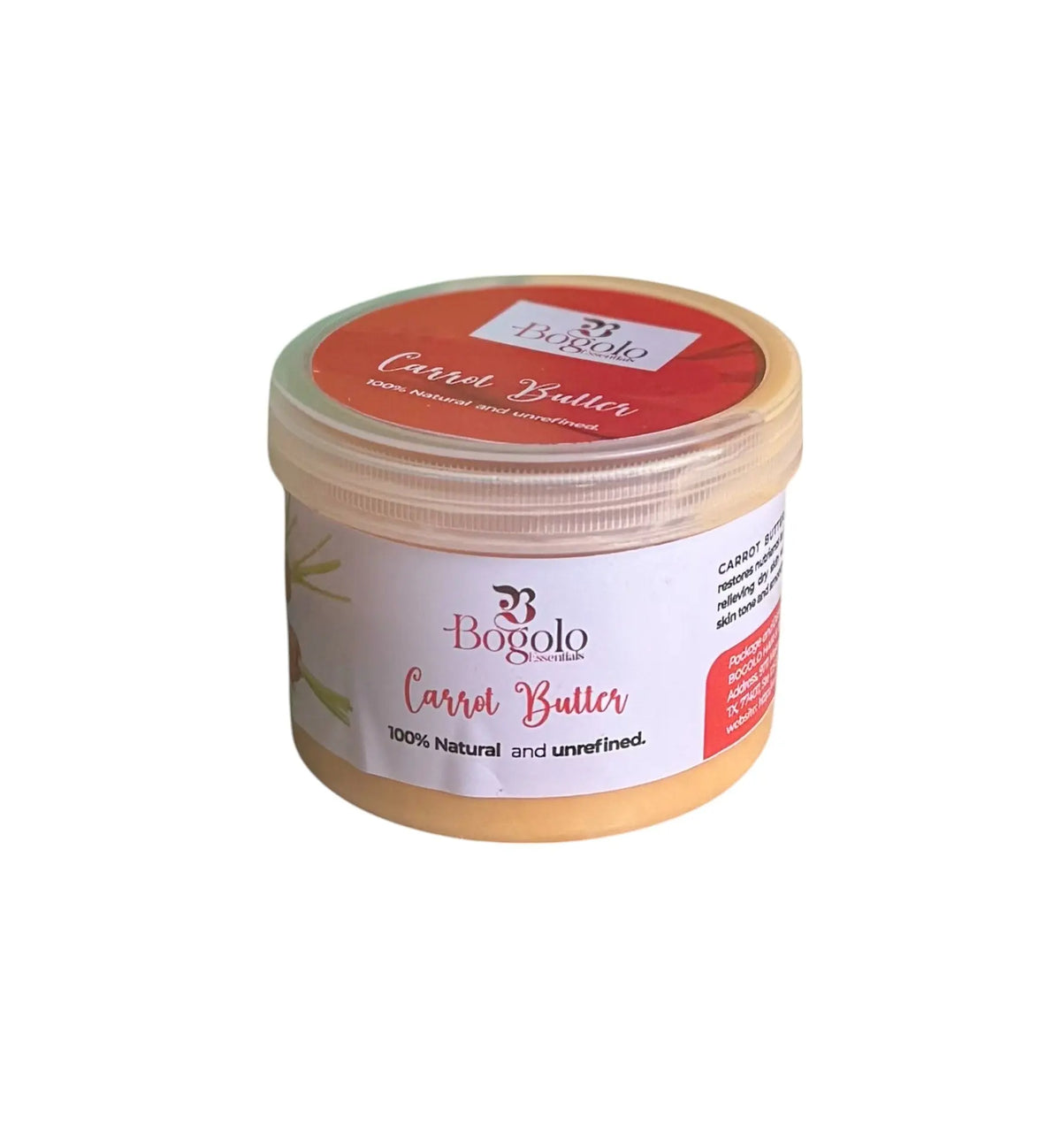 Bogolo Essentials Carrot Butter - Natural Hydrating Skin Moisturizer with Vitamins A & E Bogolo hair & beauty