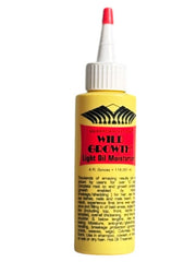 Front view of Wild Growth-Light Oil Moisturizer bottle with yellow packaging, featuring a pointed red cap and product details on the label.