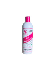 BB Hair Oil Moisturizer bottle featuring a pink and white design, highlighting its moisturizing and nourishing properties with castor oil and aloe. Perfect for achieving healthy, hydrated hair.