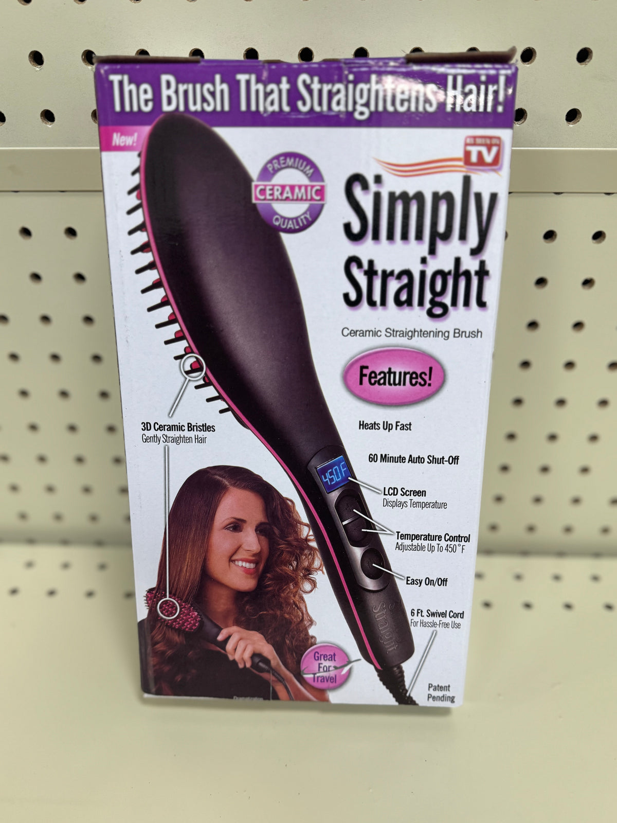 Simply Straight Ceramic Straightening Brush for Quick and Easy Hair Styling
